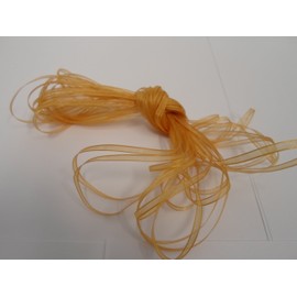 10 metres of 3mm Sheer Organza Ribbon Yellow Gold Double Sided 3 mm