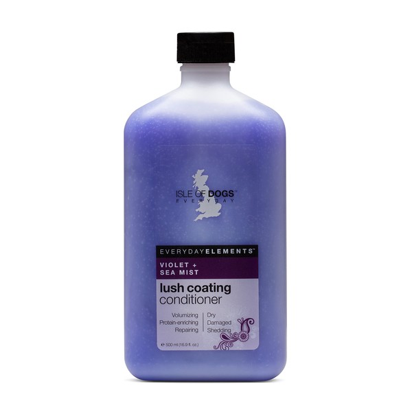 Isle of Dogs - Everyday Elements Lush Coating Conditioner For Dogs - Violet + Sea Mist - Pet Conditioner With Evening Primrose & Jojoba Oil For A Fuller Coat - Made in the USA - 16.9 Oz,Purple,710