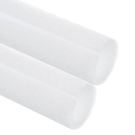 sourcing map 2 Pcs 1.97 Inch 3.3 Feet Pipe Insulation Foam Tube, Hollow Tube Covers for Outdoor Winter Freeze Protection Hot Cold Water Pipe, White OD 2.36"