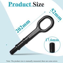 efuturetime Towing Hook Towing Eye 192 mm 1T0805615A Tow Bar Hook Compatible with CC 2009-2018, EOS 2007-2017, R32 Rabbit 2006-2014