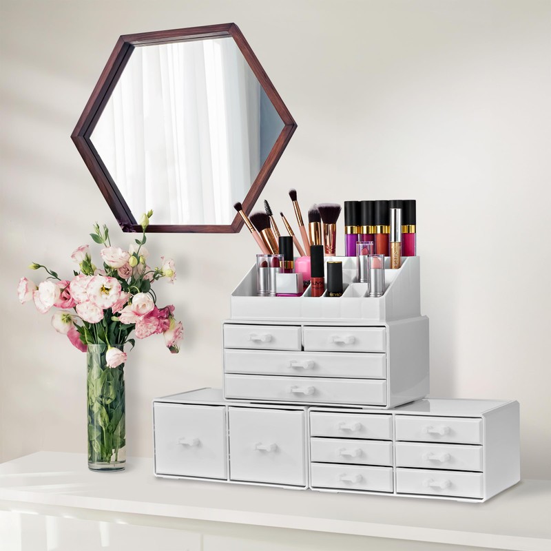 Sorbus Large Makeup Organizer - Stackable Jewelry & Makeup Organizer