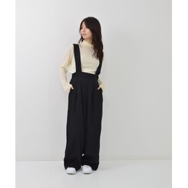 Interplay Women's Overalls Select Twill High Waist 2 Tuck Romper, Black