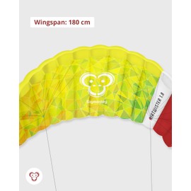 Skymonkey Airtwister 1.8 Parafoil with flight straps and bag, Ready 2 Fly, suitable for beginners