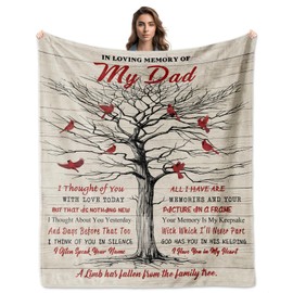 Tjovuzn Memorial Gifts for Loss of Dad, Bereavement Gifts Blanket 60"x50", Loss of Father Sympathy Gift, Bereavement Gifts for Loss of Father, in Memory of Dad, Condolences Gift, Remembrance Gift
