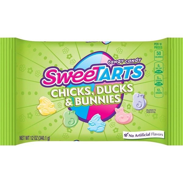 Wonka Sweetarts Chicks Ducks and Bunnies Easter Bag, 12.0-Ounce (Pack of 6)
