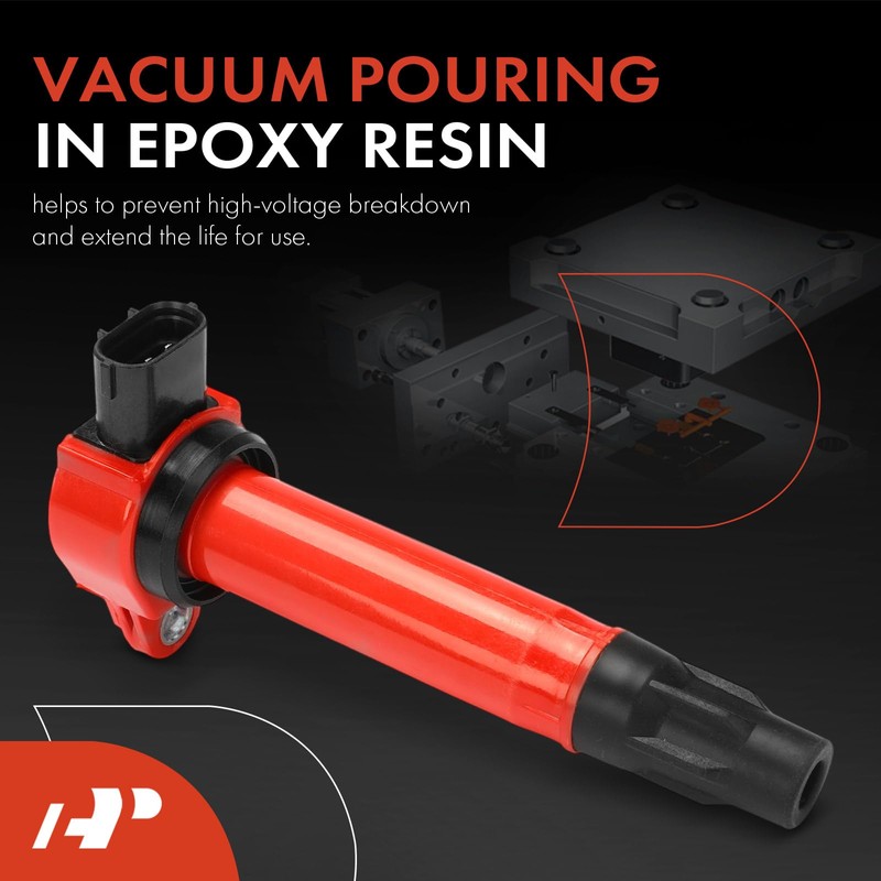 A-Premium (Red) Engine Ignition Coil Pack Compatible with Mitsubishi Outlander