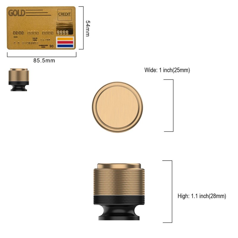 Amerdeco 10 Pack Champagne Bronze Black Knurled Cabinet Knobs Kitchen