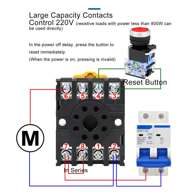 Time Relay Adjustable Timing Power Off Timer Delay AC 200‑220V
