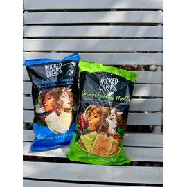 Wicked Crisps, Simple Vegan Vibes Variety Pack, 2 Bags Each of Sea Salt and Hummus Naturally Flavored Hummus Crisps 4g Protein and Spring Vegetable Medley Naturally Flavored Vegetable Crisps with a Hint of Sea Salt, Baked Veggie Chips, Deliciously Decept