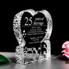 KWOOD Customized Engraved heart-shaped Crystal, 25 Year 25th Anniversary Wedding
