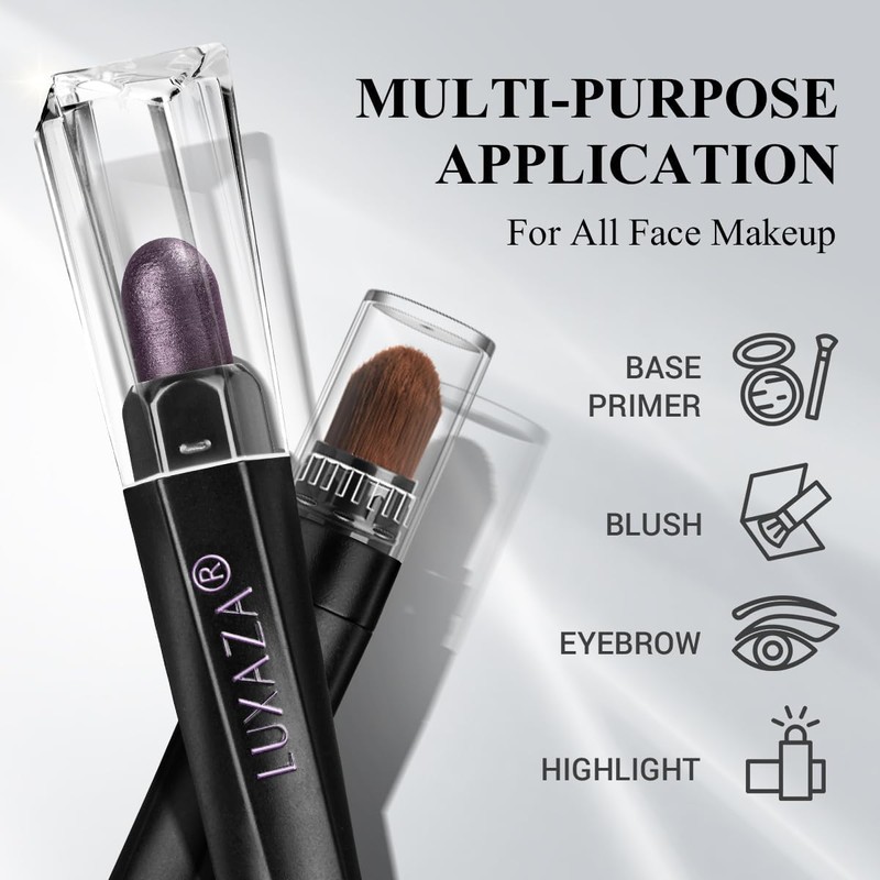 LUXAZA PRO Purple Eyeshadow Stick 6PCS Set, Metallic Shimmer Matte