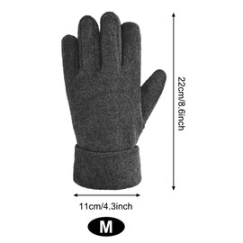 6 Pairs Children's Winter Fleece Gloves Warm Full Finger Gloves for Boys Girls, Black, Grey, Navy Blue