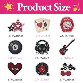 9 Pcs Downtown Girl Iron on PatchesY2K Trendy Aesthetic Patches for Sew Embroidered Applique Repair Patch DIY Craft Decoration Clothes Backpack Hat Pants