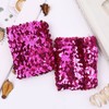Cadoline Dark Pink Pair Ladies Sequin Polyester Costume Bracelets 16x10cm,