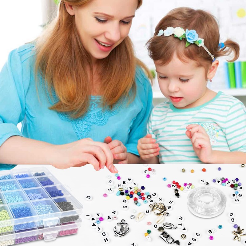 Magrimaxio 16000 Pieces 3 mm Beads for Bracelets, Letter Beads