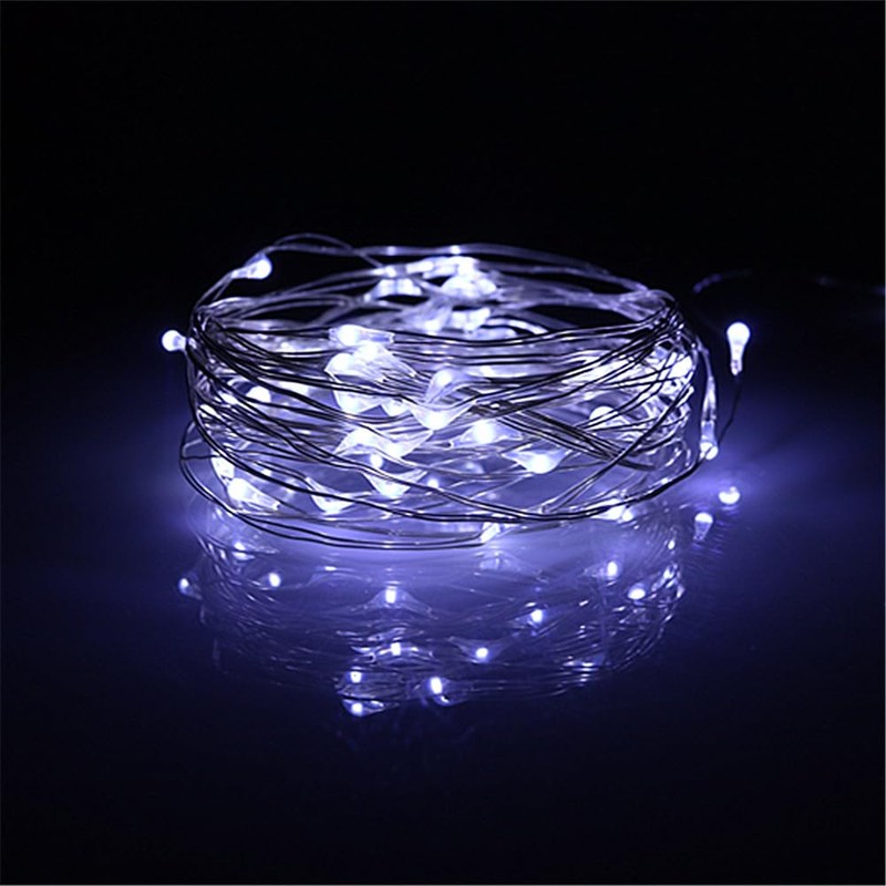 BUYERTIME USB String Lights 5M/16.4ft 50 LEDs, USB Powered Silver