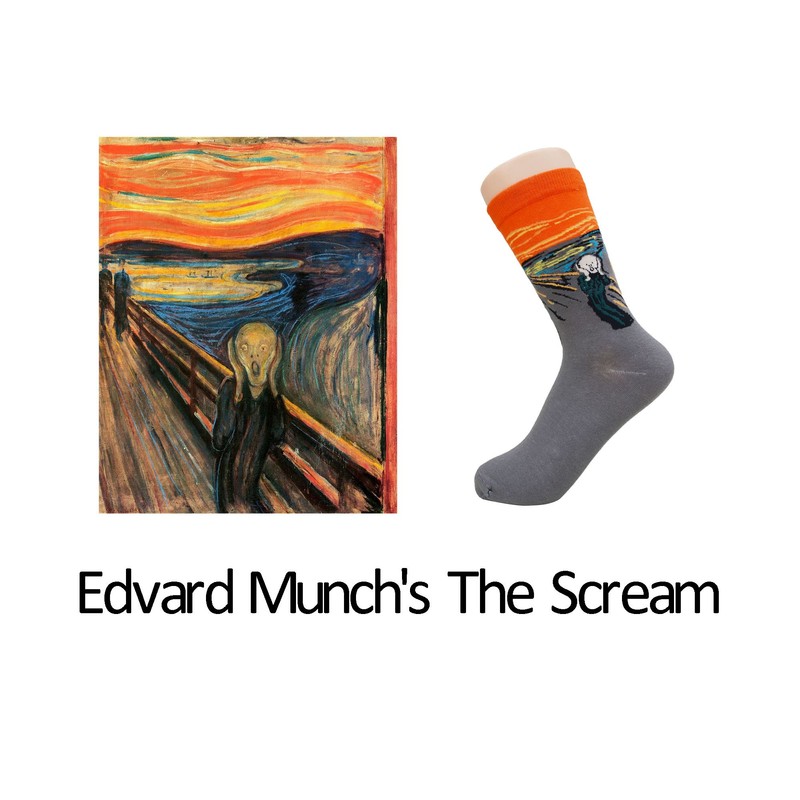 SoxEra Famous Paintings Printed Whimsical Socks - Casual Crew -
