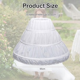 Comioke Crinoline Girls Petticoat 3 Hoop Earrings Kids Crinoline Underskirt Half Briefs for Princess Dress White