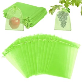Pack of 100 Grape Protection Bags, 17 x 23 cm Grape Protective Bags, Grape Protective Bags with Drawstring, Fruit Protection Bag with Drawstring, Against Cherry Vinegar Fly Wasps and Birds