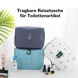 Qwesure Xixi Travel Bag Cosmetic Bag with Hook Portable Large Capacity Women's Toiletry Bag Dry Wet Separation Handbag, navy, Casual