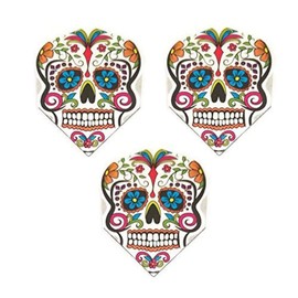 Art Attack 9 Pack Harrows Quadro Sugar Skull Day of The Dead 75 Micron Strong Standard Dart Flights