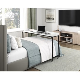 Lexicon Sumter Adjustable Height Over-The-Bed Desk with Castors in White