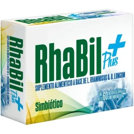 Rhábil Plus | 60 Cápsulas | Probióticos + Prebióticos | L. Rhamnosus + B. Longum | Salud Digestiva y Renal | Sin Sabor | Libre de Gluten