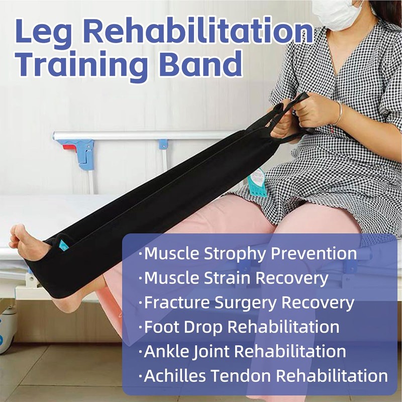 Leg Resistance Band Rehabilitation Training Stretcher for Bedridden Seniors Paralyzed