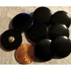Unbranded 8 Shiny Very Slightly Domed Black Plastic Shank Buttons 21mm 13/16" # 8298