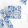 FYSUIMU Blue White China Wrapping Paper -Mini Roll- 17 Inch