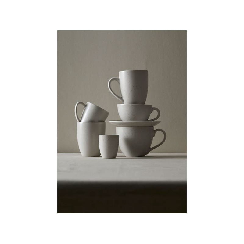 BITZ Stoneware Coffee Cup with Saucer 24cl Height 6cm Black/Green