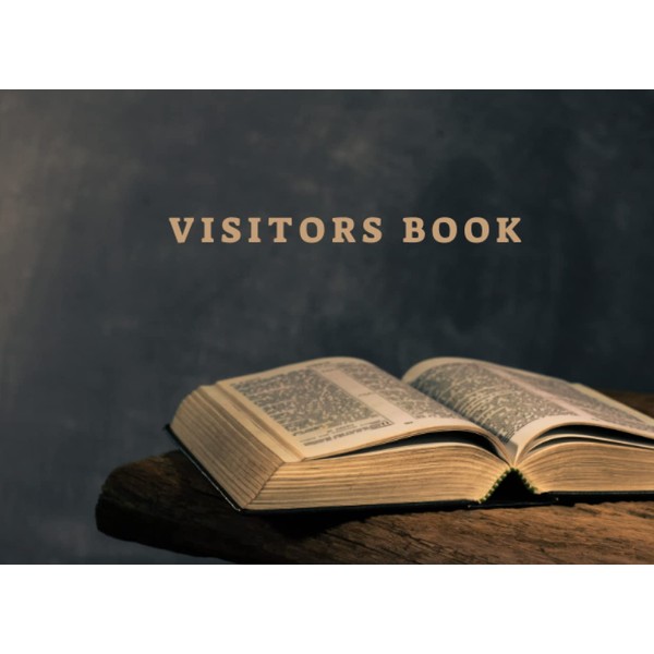 Church Visitors Book: Large Open Bible Christian Guest Book With