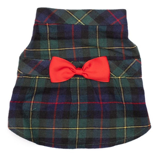 The Worthy Dog Flannel MacLeod Tartan Plaid Pet Dress, Adjustable