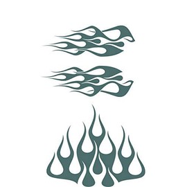 Wild Dingos LLC - STYLE1 Multi-Color Flame Decal Kit Golf Cart, UTV, RC, ATV, Mower, Motorcycle Tank (C - Large, DG23-090 Silver/Grey)