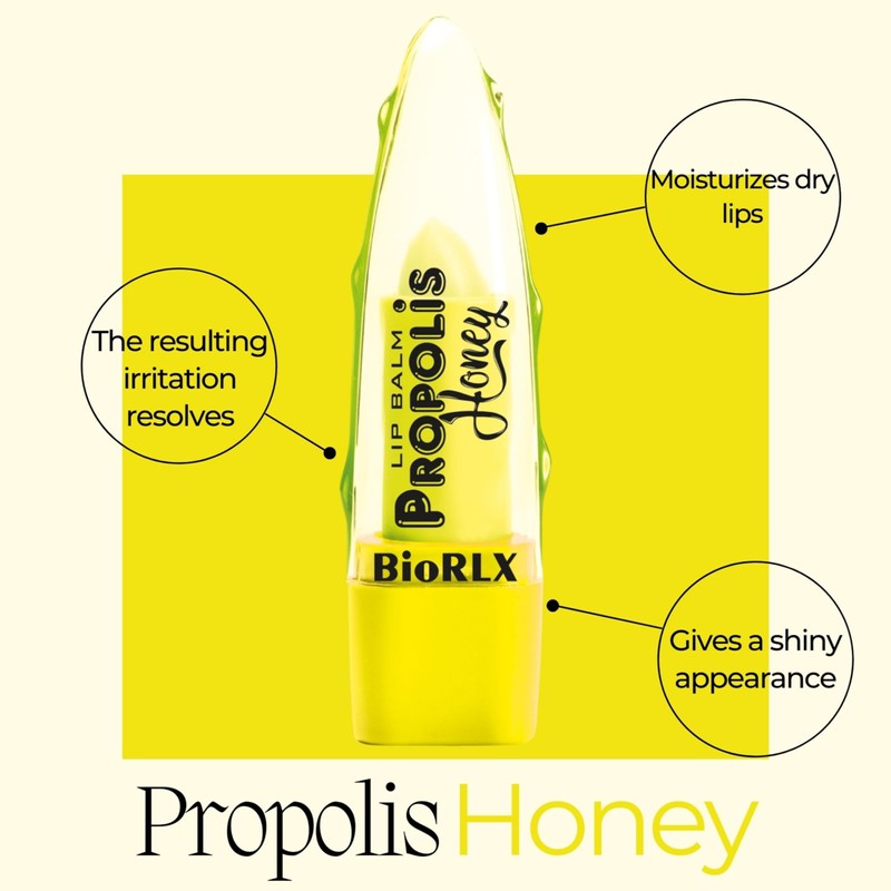 BioRLX Propolis and Honey Lip Balm - Natural Color-Free Moisturizing