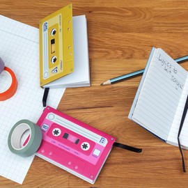 Suck UK | Cassette Tape Mini Notebooks | 3 Pack Small Notebooks Pocket Size | 80s Music Themed Novelty Gifts For Men | Small Note Pads & Pocket Notebook | Notebook & Retro Lined Note book