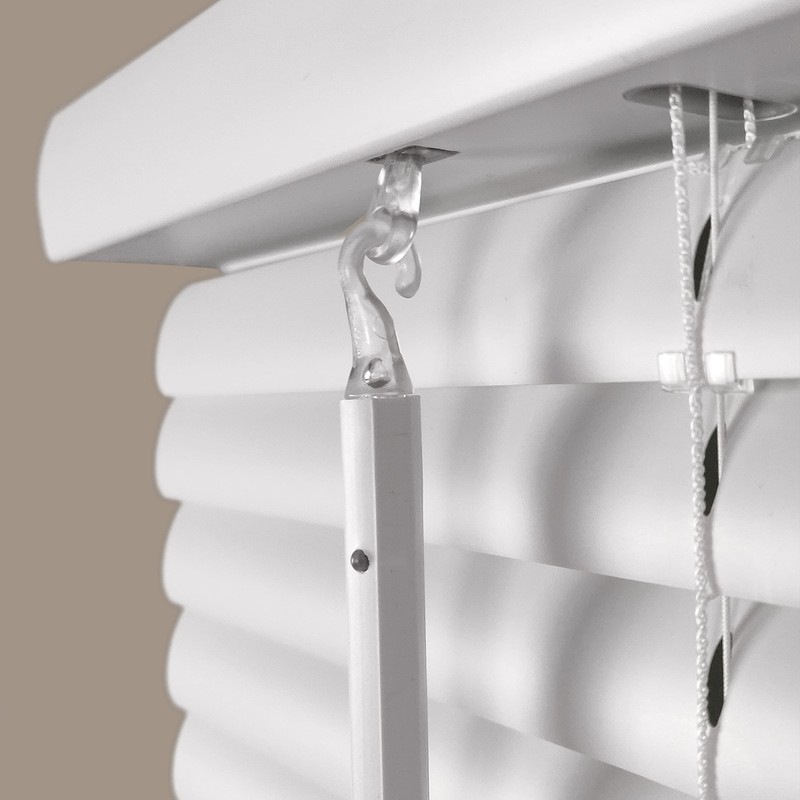 Calyx Interiors 1” Cordless Vinyl Mini Blinds, White, 42.5" W