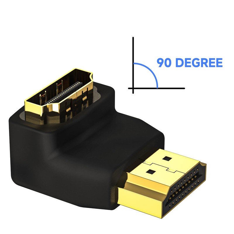 VCE HDMI 90 and 270 Degree Adapter 6-Pack, Right Angle