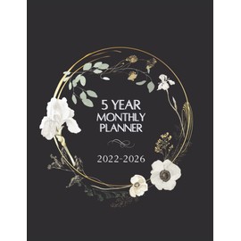 5 Year Monthly Planner | 2022-2026: A Five Year 60 Month Calendar to Organize and Schedule Agenda | Includes Additional Space for Notes Under Every ... Memory Book | Gold Circle Black Cover Design