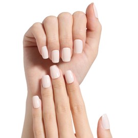 Press on Nails Short,Fake Nails Veda Tinda Reusable Stick on Nails for Women Kit, Yellow Solid Color Glossy Acrylic False Nail Tips Full Cover Cute Gifts,24 Pcs,Glazed