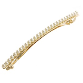 Vingtaine H-526 Classic Small Pearl Thin Line Barrette Simple Hair Accessory