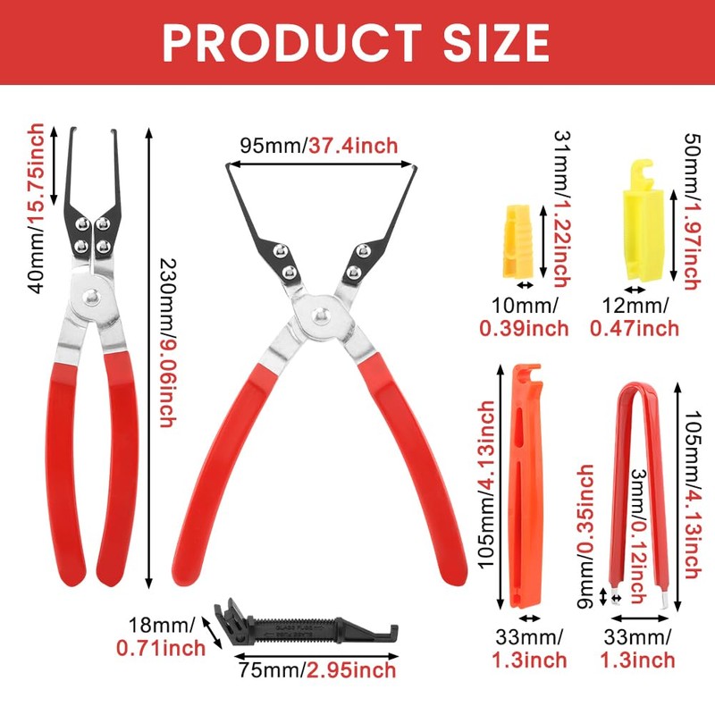 Xiaokeis 6-Pack Relay Puller Pliers, Fuse Puller Pliers, Auto Relay