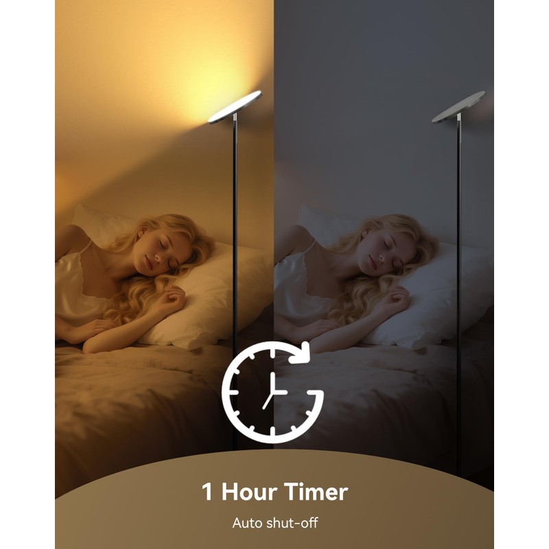 JOOFO LED Floor Lamp – Super Bright Torchiere with Remote