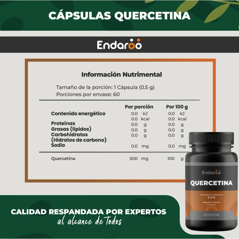 Quercetina 500 Frasco Cápsulas