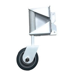 Kiavetta Heavy‑Duty Swing Gate Wheel for Vinyl | Wood | Metal Gates – Adjustable Spring‑Loaded Corner Mount – Powder‑Coated Durable Support Up to 200 lbs