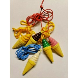DVS Vintage 5 Ice Cream Twist Cone Charm Necklace Vending Toys New Old Stock SKU 61