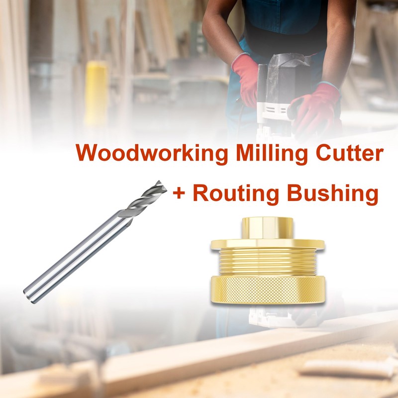 BOZXYE 13 Pcs Brass Router Template Bushing Guide Set with