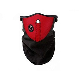 Winter Outdoor Windproof Black Neoprene Thermal Fleece Half Face Mask Facemask Scarf Snowboard Snowmobile Snow Ski Sled Motorcycle Cycling Bike Hiking Skateboard (Red)