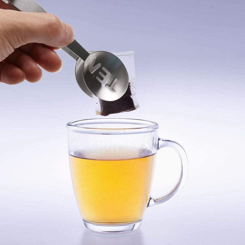 Mr. Gadget's Solutions® Stainless Steel Tea Bag Tongs Teabag Squeezer