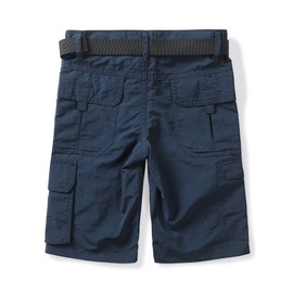 Aeslech Boy's Quick Dry Elastic Waist Cargo Shorts Outdoor Hiking Camping Fishing Summer Shorts Blue Tag 170-11-12 Years